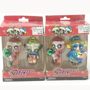 The Power Puff Girls Mini Glass Christmas Ornament